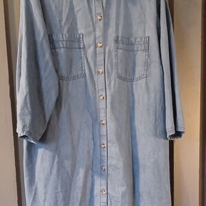Speed Control Denim Blue Button-Up Top